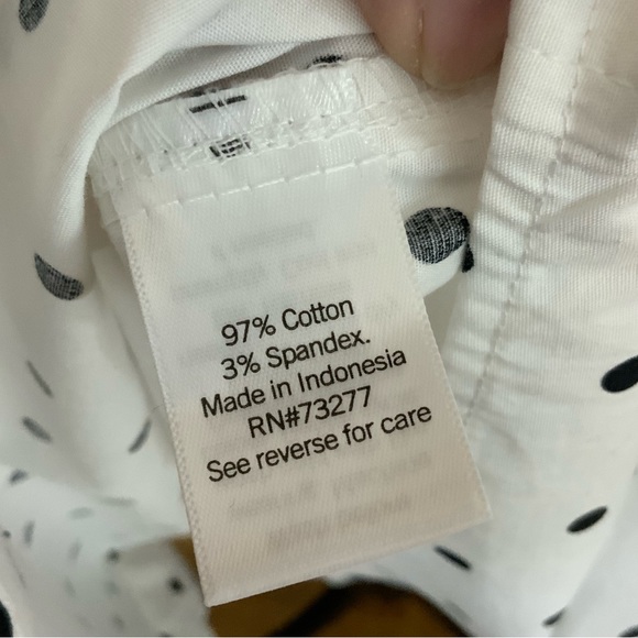 NWT Croft & Barrow Polka Dot Button Down Shirt Long Sleeve black white 3X - Picture 8 of 9